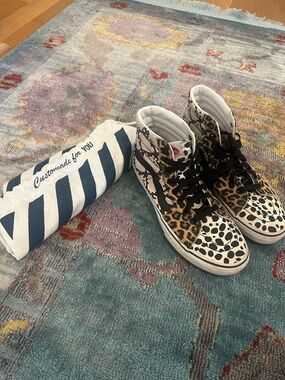 Mixed Animal Print High Top Vans
